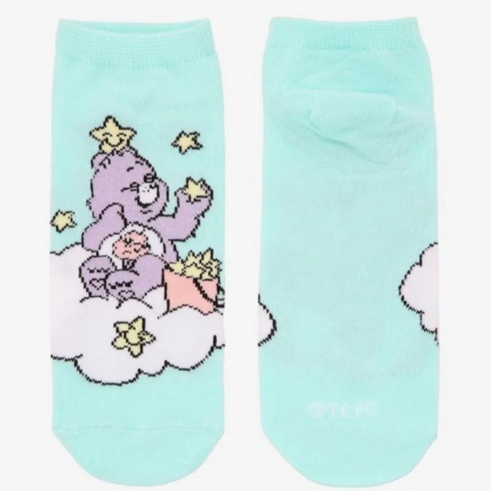 2/$12💙Care Bears Pastel Share‎ Bear No-Show Socks Hot Topic💙